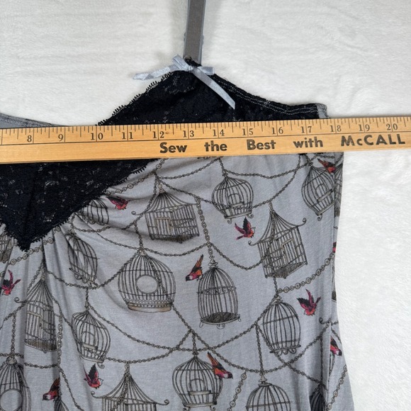 TORRID Bird Cage Nightgown Lingerie Sleep Dress Gray Lace Straps Size 2 US 18/20 - Picture 5 of 6